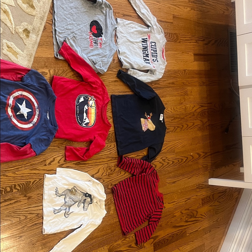 Kids Long-Sleeve Red Stripe Top - Unbranded seven shirts 4t